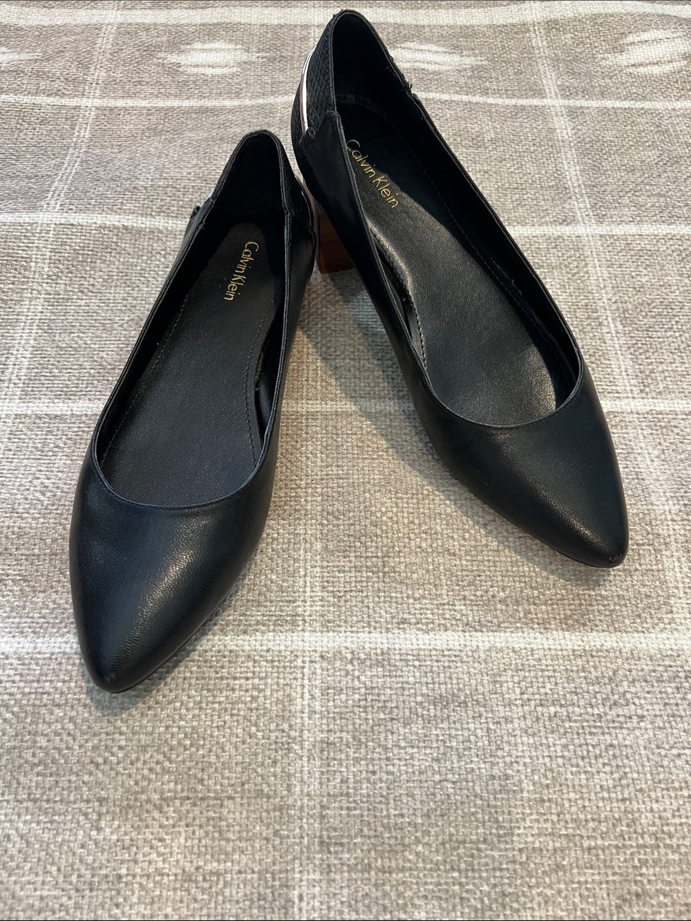 Calvin Klein Black Pointed Ballet Flats